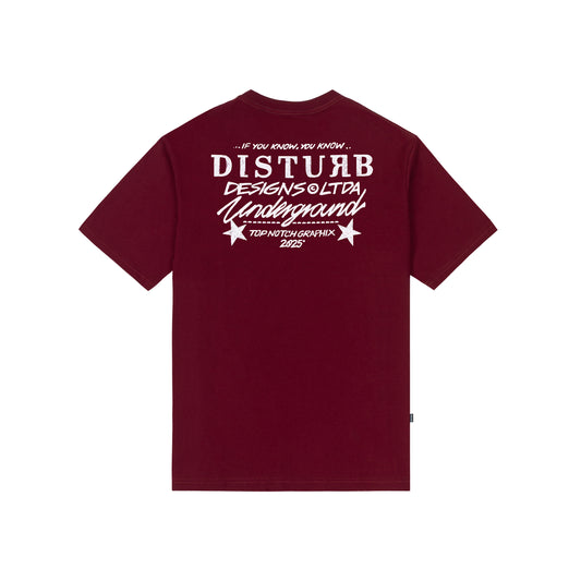 Ball Pen T-Shirt in Burgundy