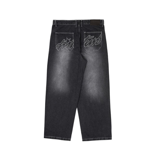 Faded Denim Pants in Black