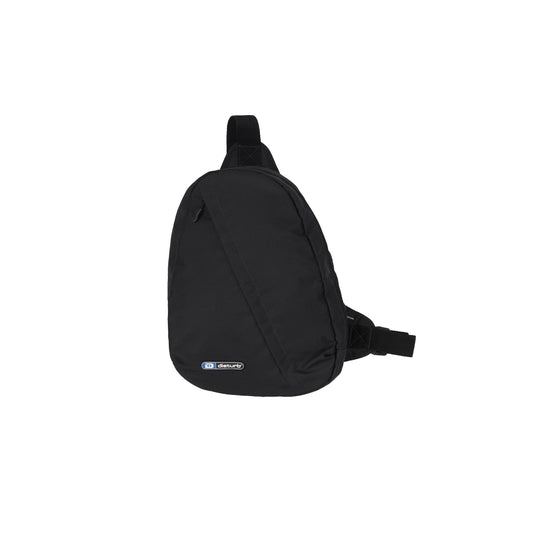 Hardware ripstop sling bag in black