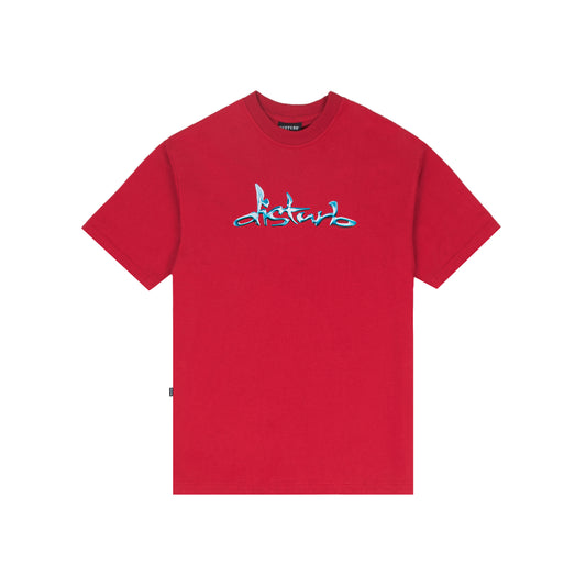 Liquid Chrome Tee in Red