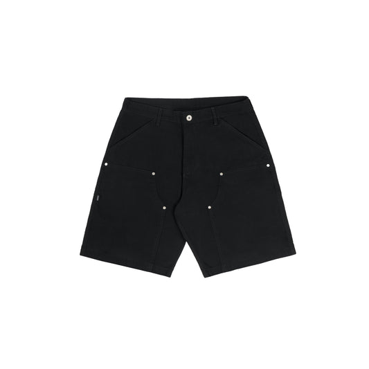 Rivet Twill Shorts in Black