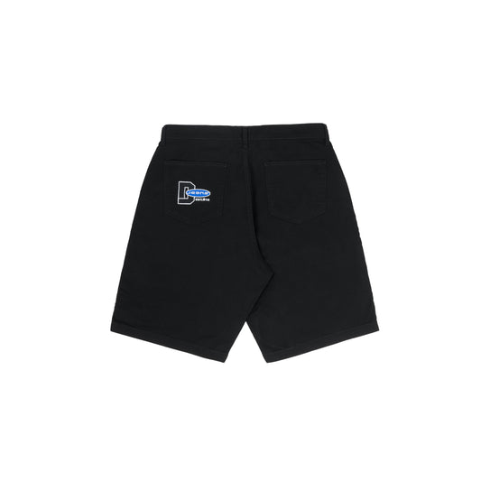 Rivet Twill Shorts in Black