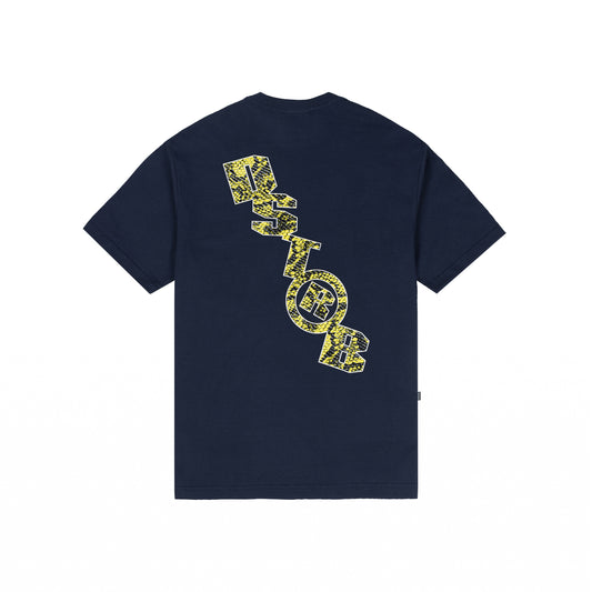 Snakeskin Tee in Navy