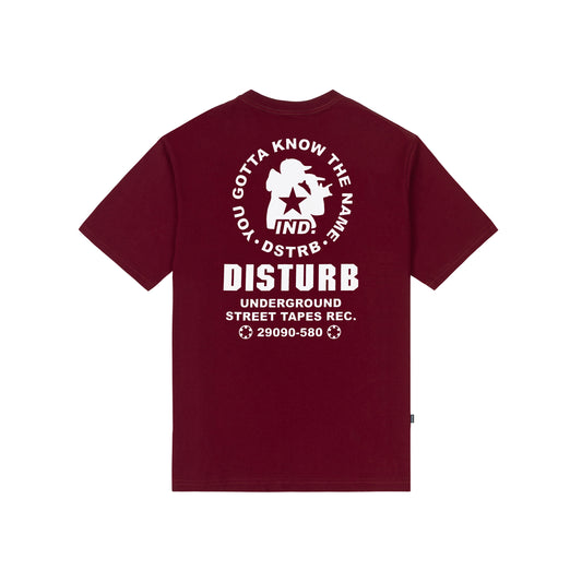 Street Tapes T-Shirt in Burgundy