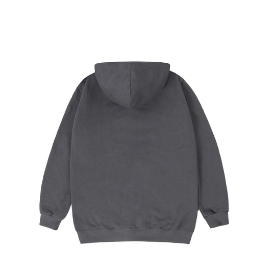 Tonal Zip Through Hoodie in Grey