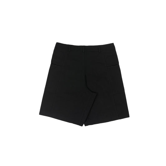Wide Twill Shorts in Black