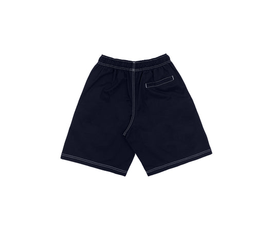 Contrast Twill Shorts In Navy