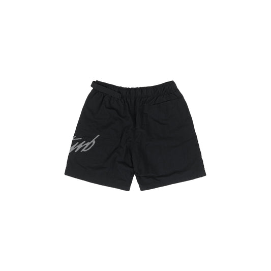 Cursive Nylon Shorts in Black