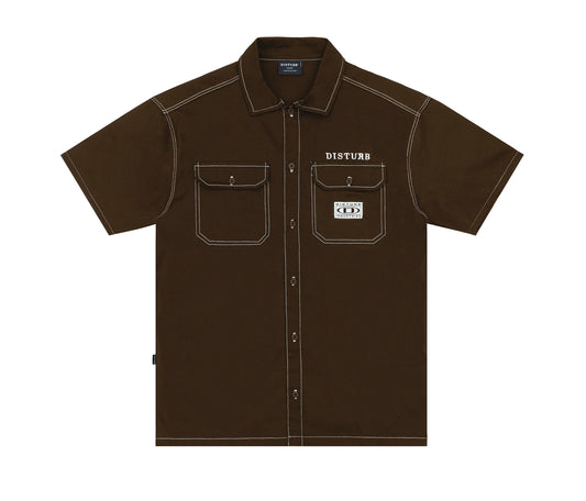 Hardware Button Up In Brown