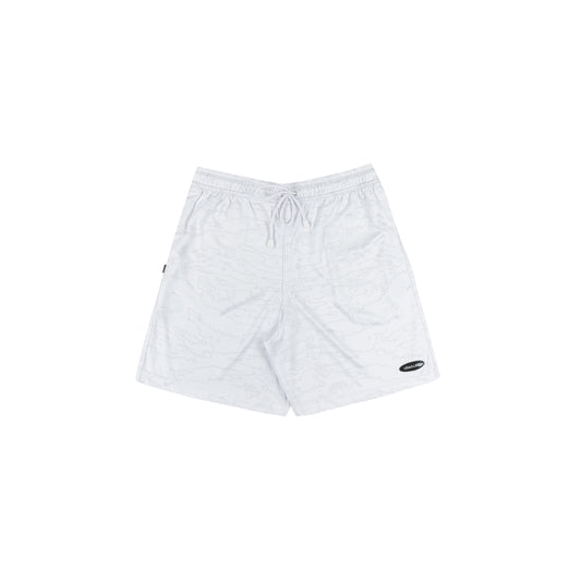 Outline Map Mesh Shorts in White