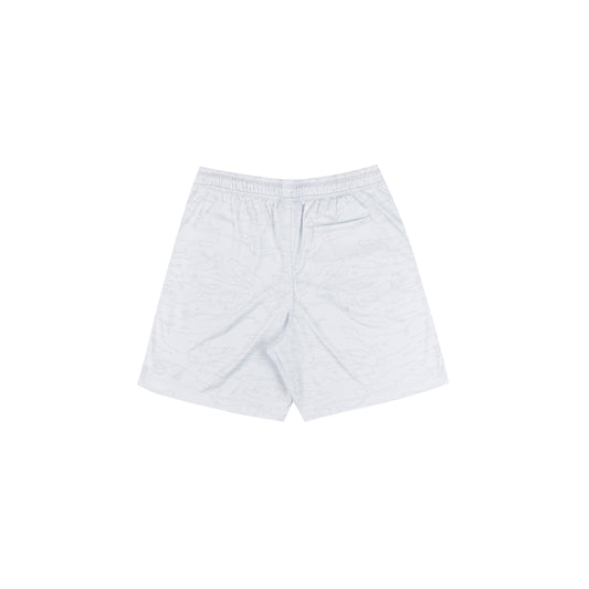 Outline Map Mesh Shorts in White