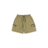 Plain Cargo Nylon Shorts in Beige