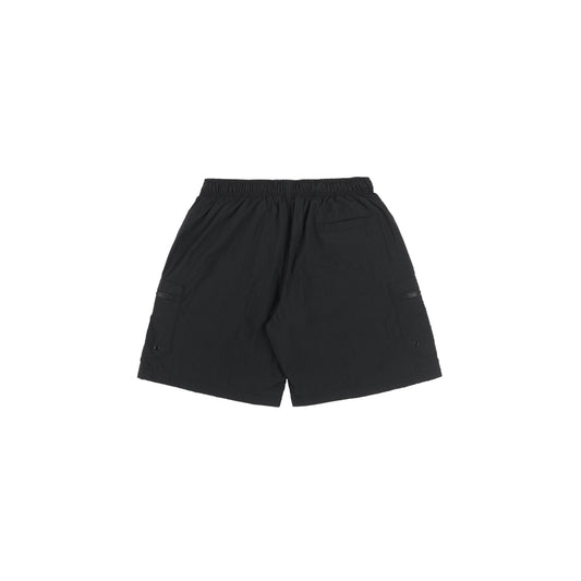 Plain Cargo Nylon Shorts in Black