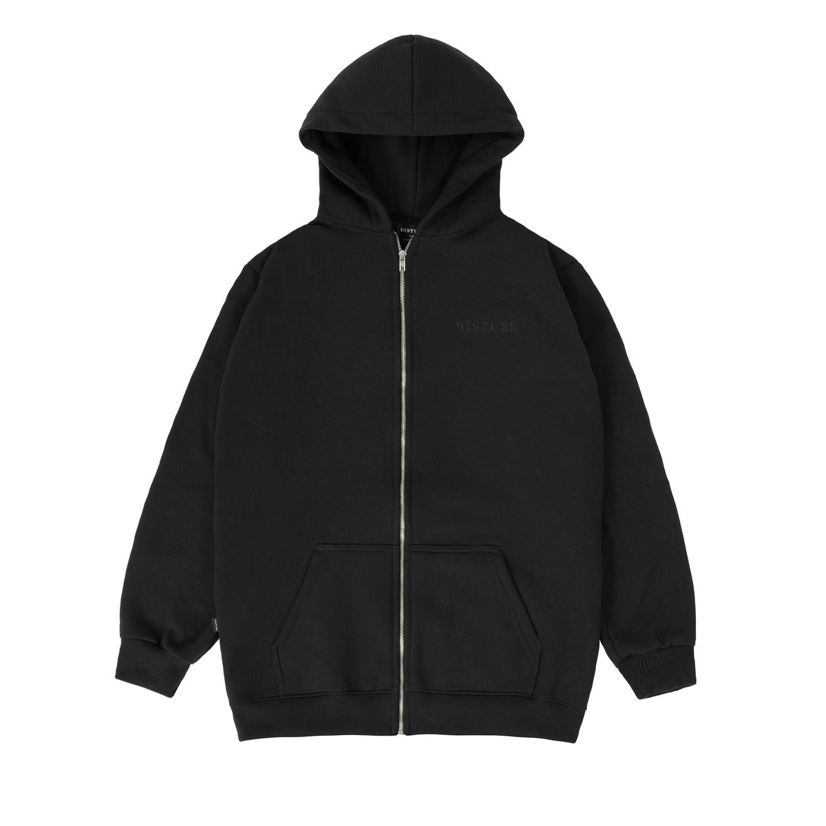 Tonal Zip Through Hoodie in Black – Disturb Industries