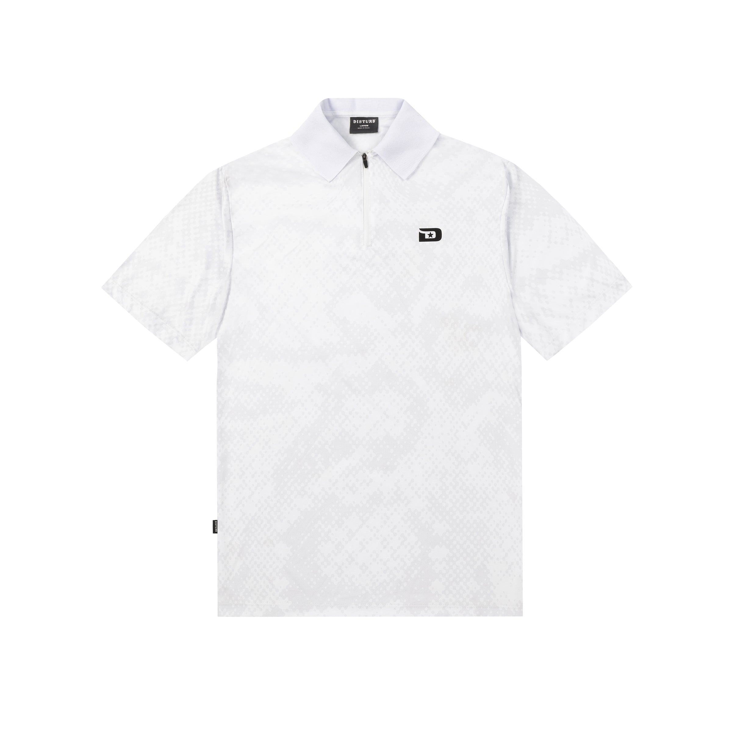 Viper Zip Polo in White – Disturb Industries