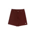 Wide Twill Shorts in Burgundy